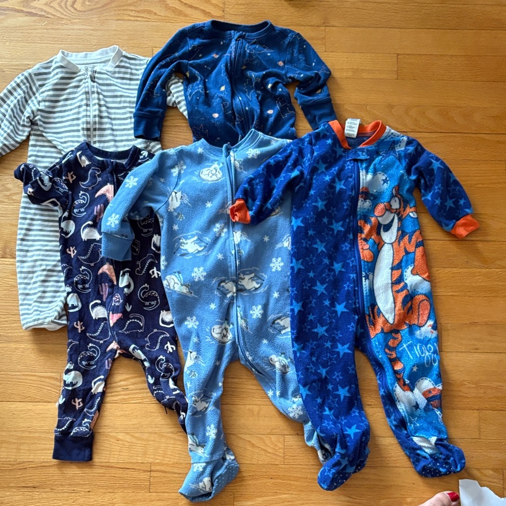 Blue and Orange Kids One Piece Pajamas